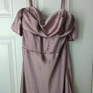 Elegant Mauve Satin Dress